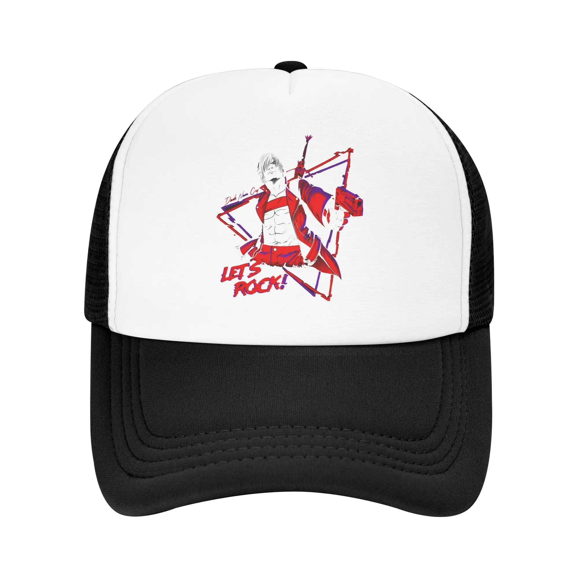 Cappelli Estivi da Sole Devil May Cry Let's Rock, Cappellino da Baseball con Protezione Solare, Logo Personalizzato, Cappelli Hip Hop da Uomo, Cappellini da Baseball Y2K Cool