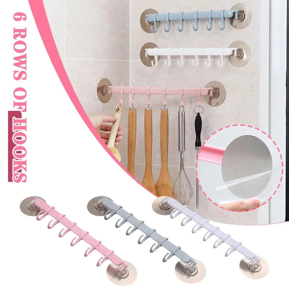 1 pz blu/bianco/rosa ventosa tipo gancio 6 file per cucina bagno sospensione angolare senza segni gancio gancio L5N4