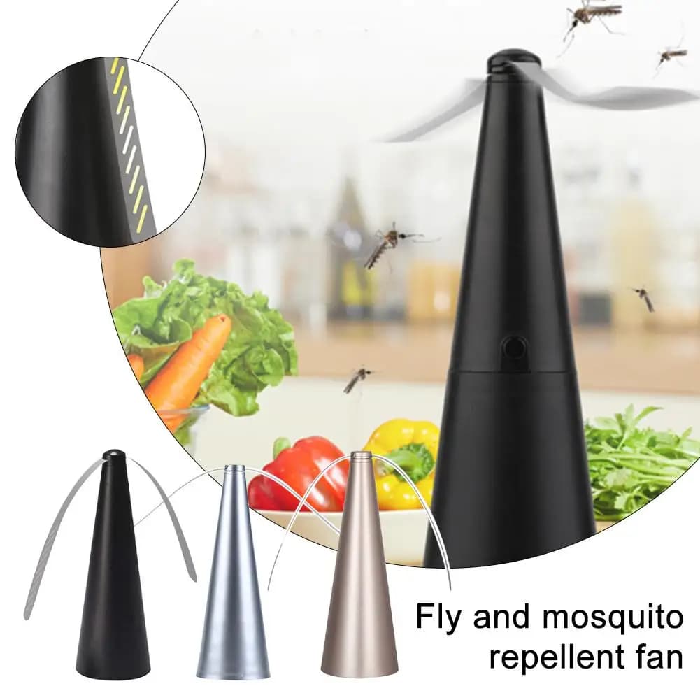 Ventilatore Elettrico Repellente per Insetti: Dispositivo Anti-Mosche da Tavolo USB/a Batteria per Cucina e Sicurezza Alimentare all'Aperto