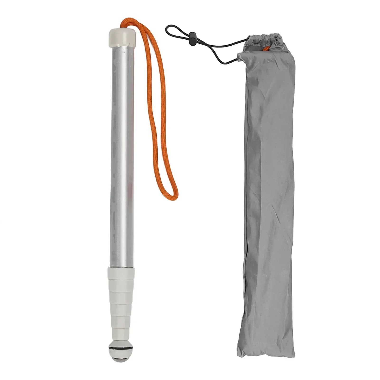 Bastone da passeggio telescopico per canna cieca, cordino riflettente per canna, antiscivolo, pieghevole, leggero, stampella antiurto da 1,28 m