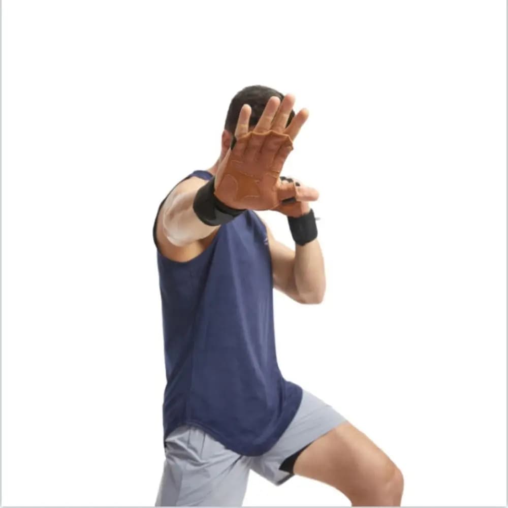 1 Paio di Guanti da Sollevamento Pesi in Pelle Bovina, Quattro Dita, Traspiranti, Ventilati, con Polsiera Antiscivolo per Palestra, Deadlift e Allenamento Fitness