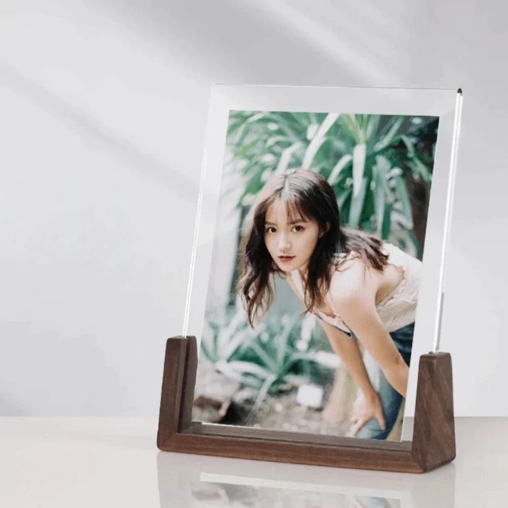 New U Shape Nordic Photo Frame 8in/10in/A4 Size Minimalist Desktop Picture Frame Wooden Photo Display Rack Wedding Use