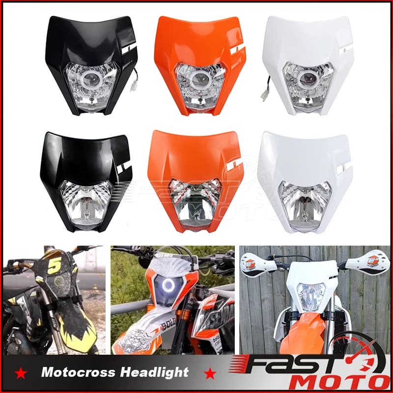 Piastra faro moto LED luce anteriore per EXC 300 XC SX 125 250 350 450 stoppino rotondo faro Pit Dit Bike Supermotore Enduro