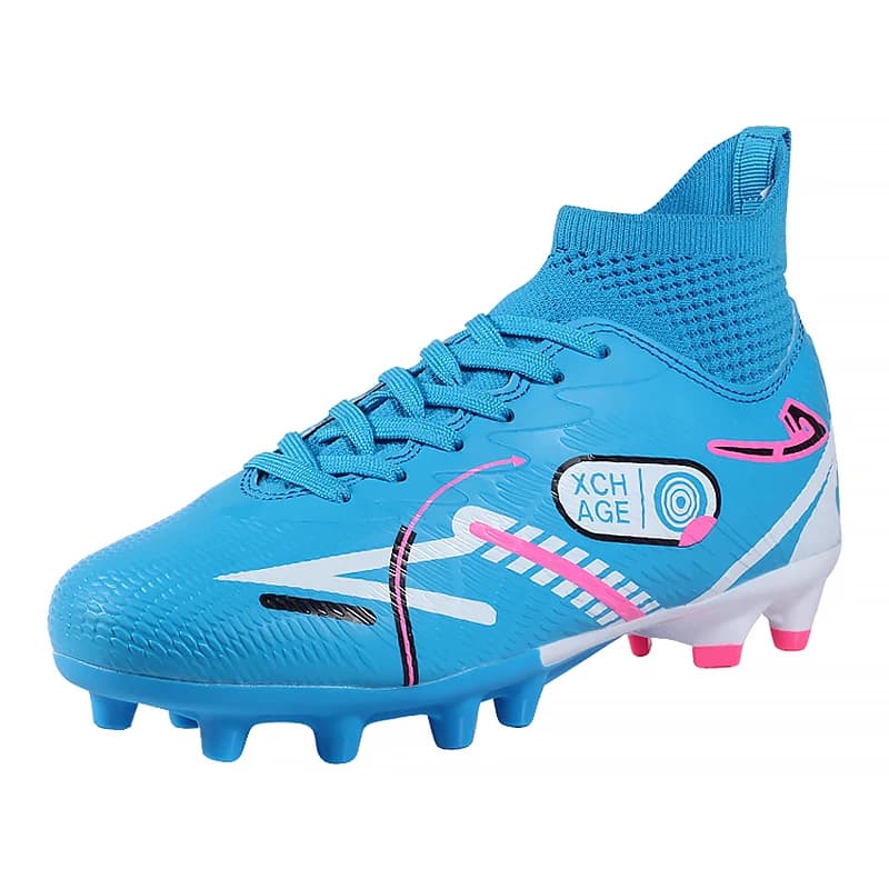 Male All Weather Soccer Football Cleats Anti Slip Firm Ground Spikes Breathable Comfortable Ankle Support Outdoor Training Match