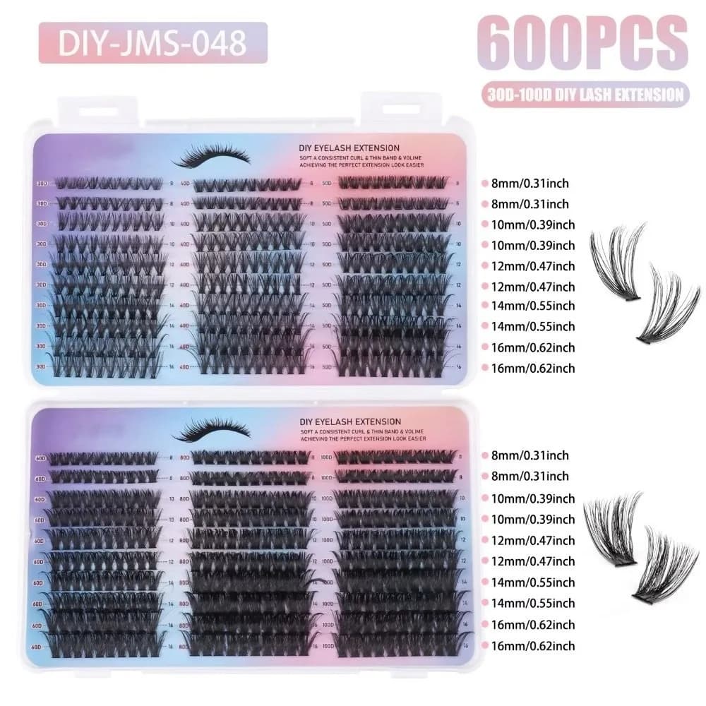 Ciglia Finte Adesive Effetto Naturale, Stile Wispy, Ciglia Individuali 8-16mm, Design a Ciuffetti, per Feste in Maschera