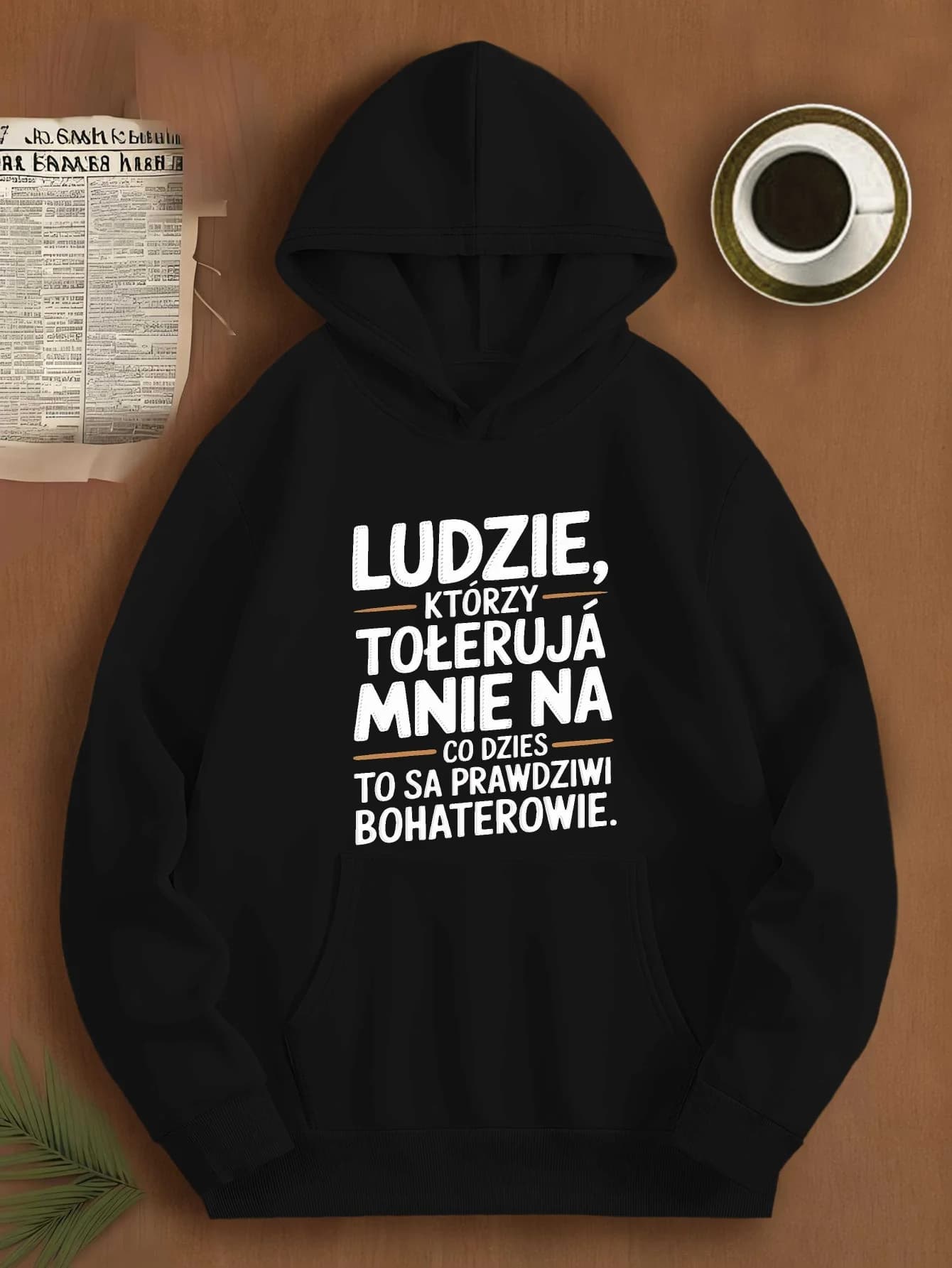Felpa con cappuccio da uomo divertente Polish Language Hero: stile ampio e casual con slogan umoristico