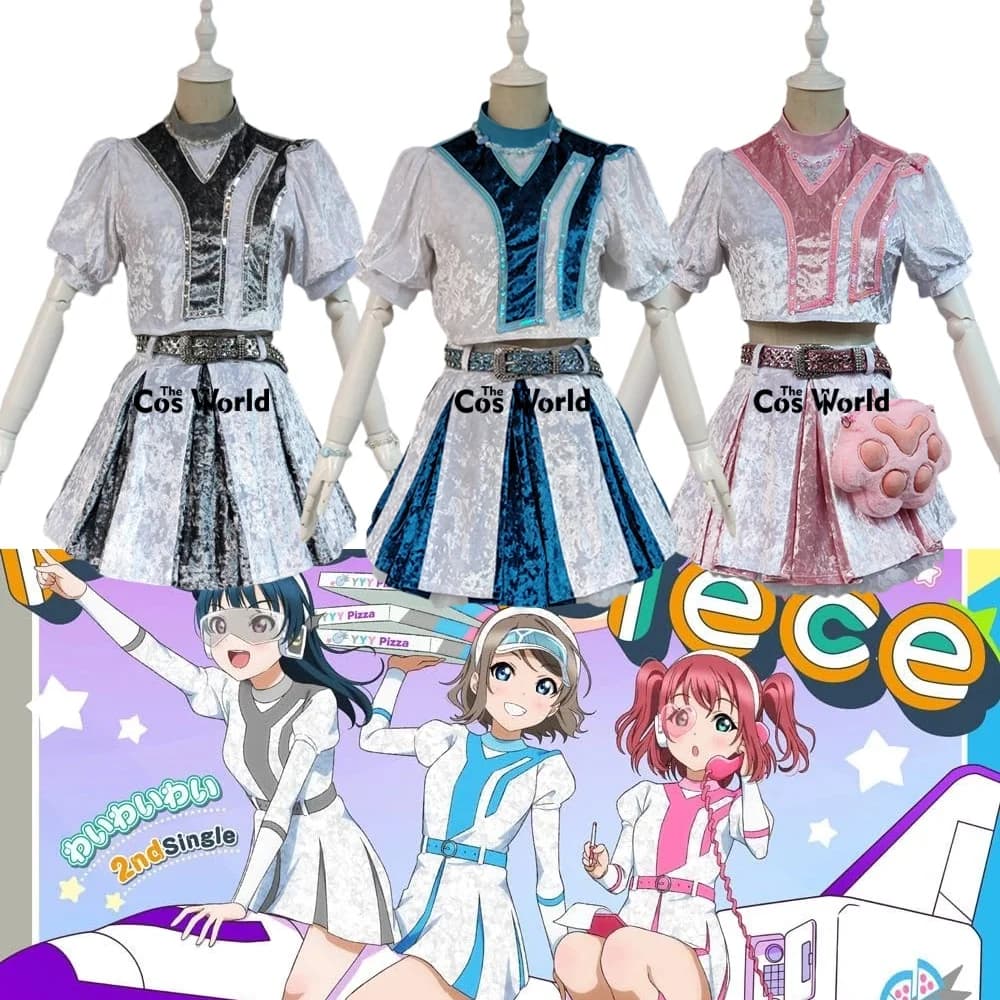 Cosplay Costumes Custom Love Live Sunshine Aqours YYYY 2nd Single Peace Piece Pizza U-CYU Watanabe You Kurosawa Ruby
