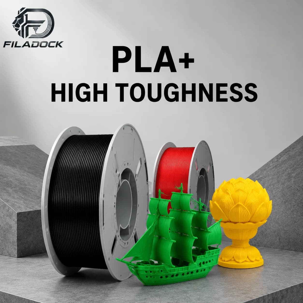 Filadock PLA+ Filament 1.75mm 1KG Spool Strong Tough Easy to Print 3D Printer Filament for Bambu Lab Creality Ender Prusa