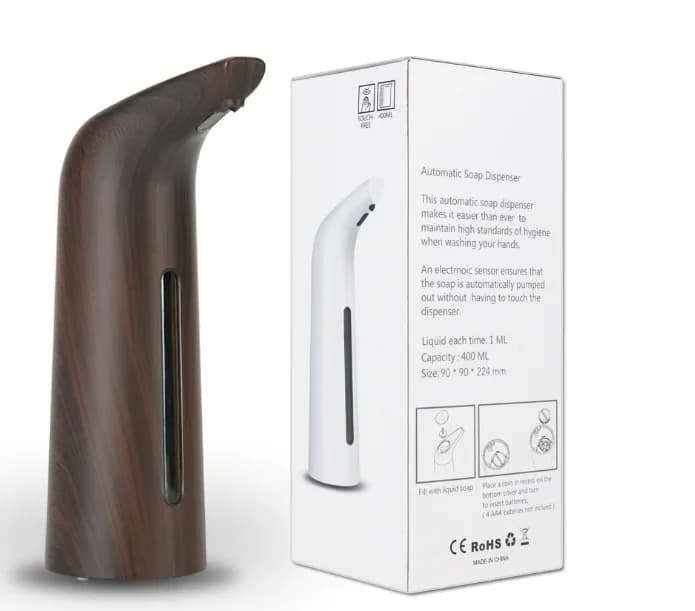 Dispenser di Sapone Automatico in Legno di Ultima Generazione, Erogatore di Sapone Liquido Senza Contatto con Sensore
