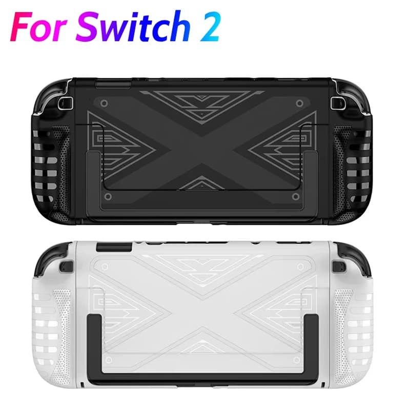 Per Nintendo Switch 2 Switch2 Custodia Console portatile Guscio protettivo in TPU morbido Cover posteriore antiurto Cavalletto Accessori di gioco