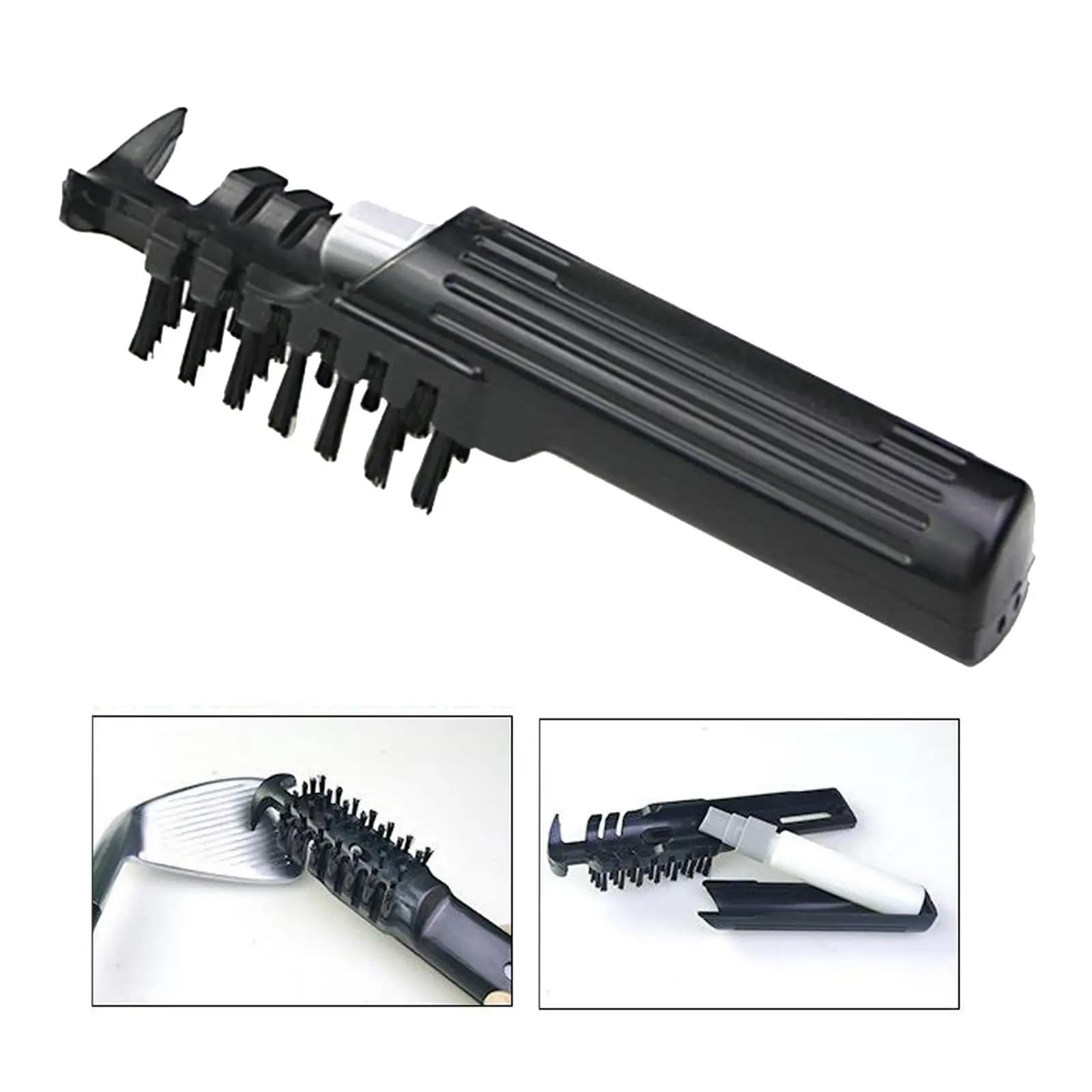 Spazzola Portatile per Pulizia Scanalature Mazze da Golf con Tubo Spray d'Acqua, Setole in Nylon per Lavaggio Palline e Affilatura Ferri