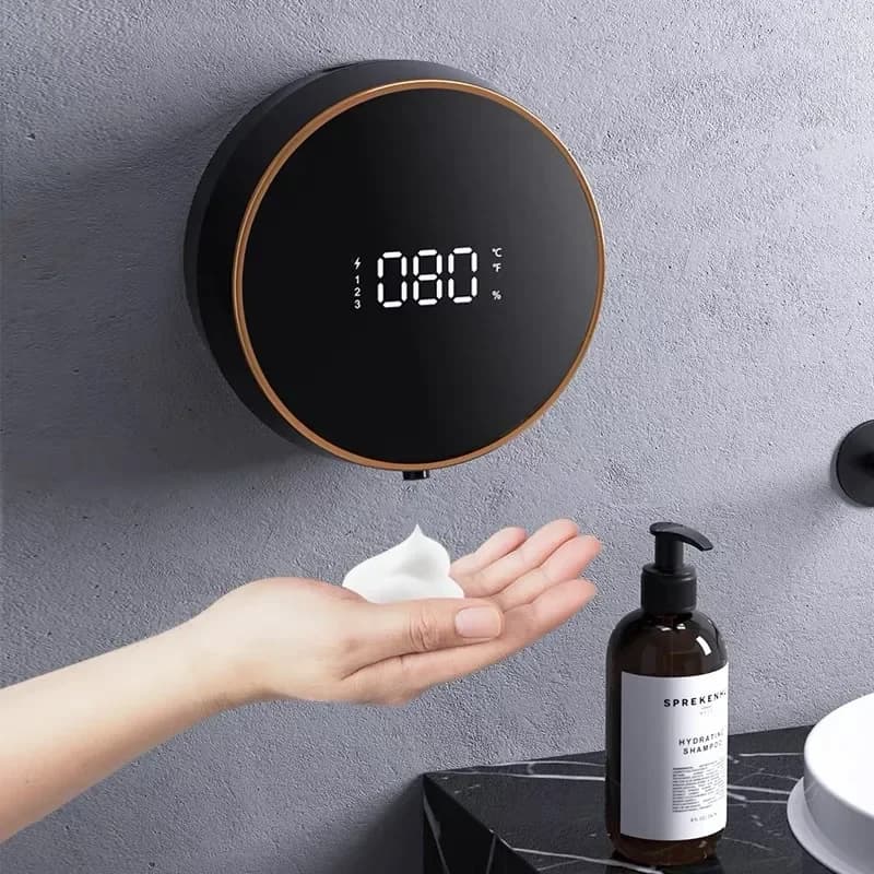 W1 Automatic Induction Hand Sanitizer Machine for Wall Mount No Punching Foam Dispenser with Charging Bacteriostatic Soap