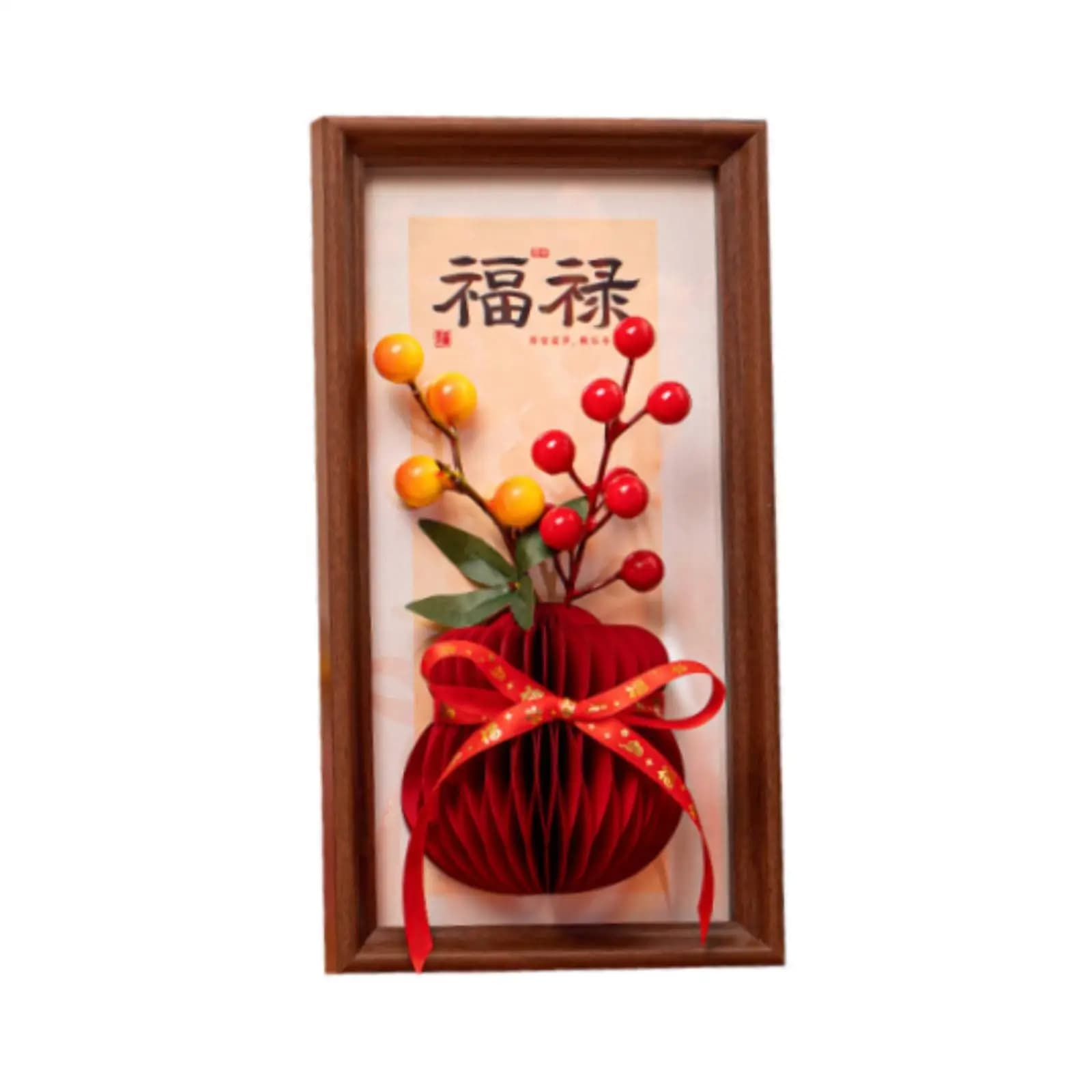 Chinese New Year Print Desktop and Wall Versatile Display Picture Frame Spring Festival Photo Frame for Table Mantel Living Room