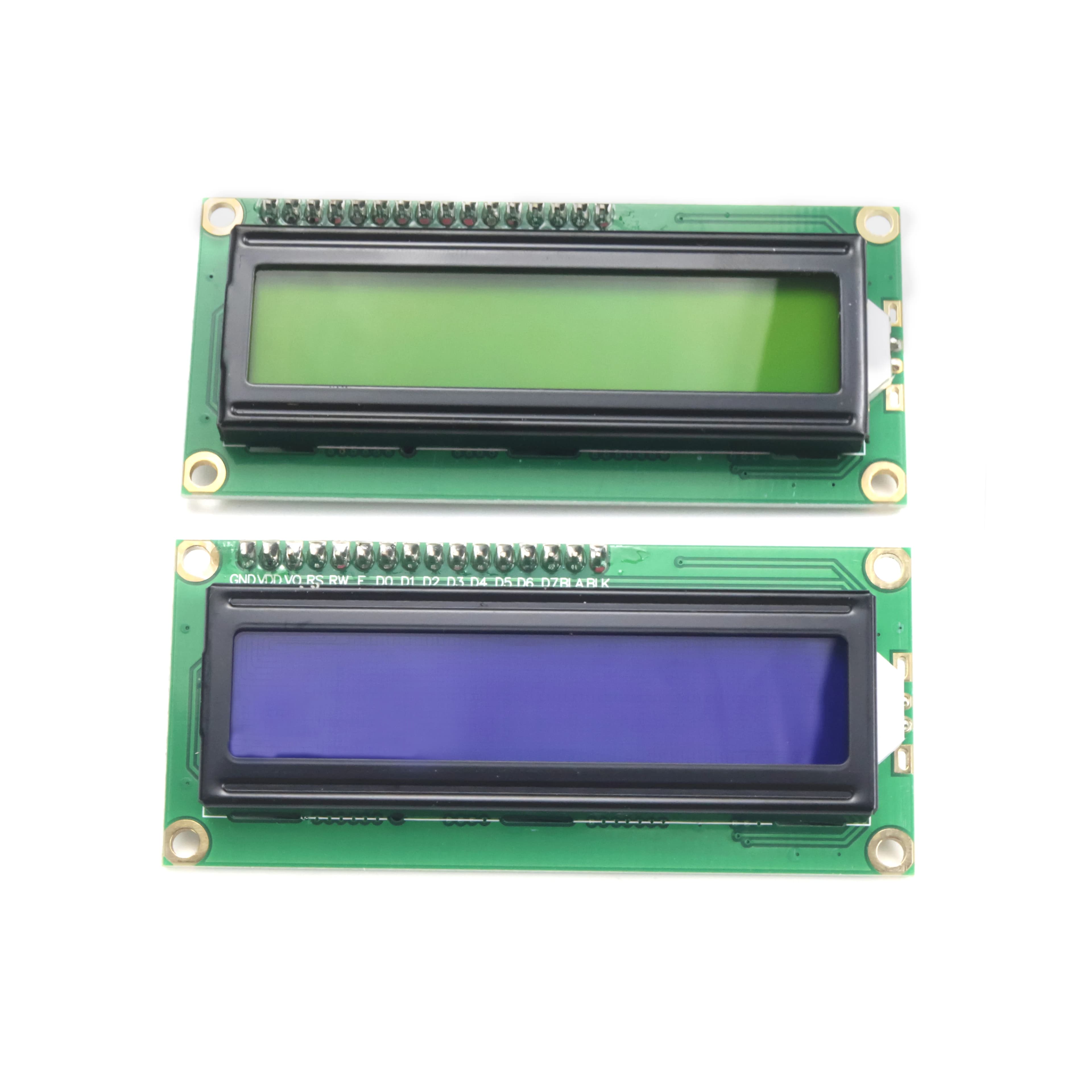 LCD display module 1602A 16x2 with I2C interface adapter, blue/yellow-green backlight for Arduino Raspberry Pi, pre-welded (5 V)