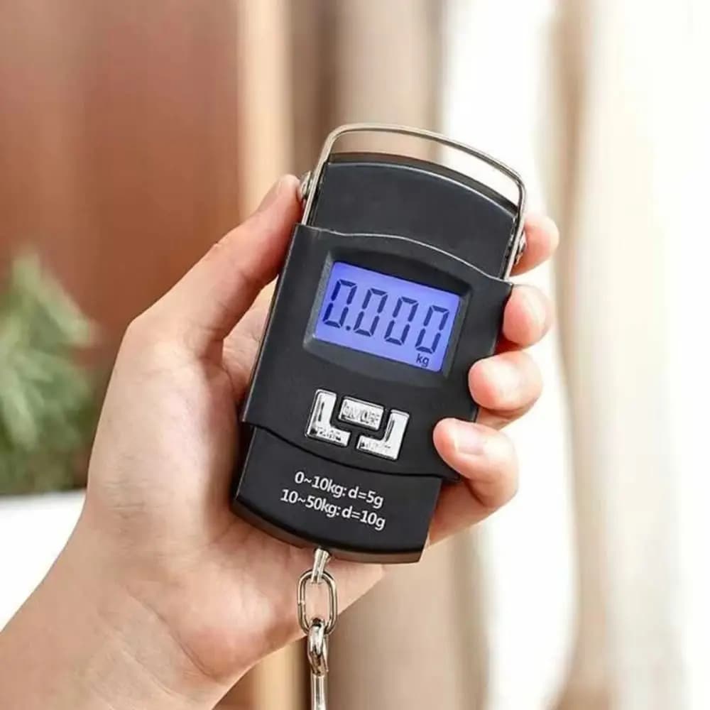 Black Color Portable Luggage Scale 50kg Capacity 10g Precision Digital Scale Hook Design Digital Screen Mini Scale
