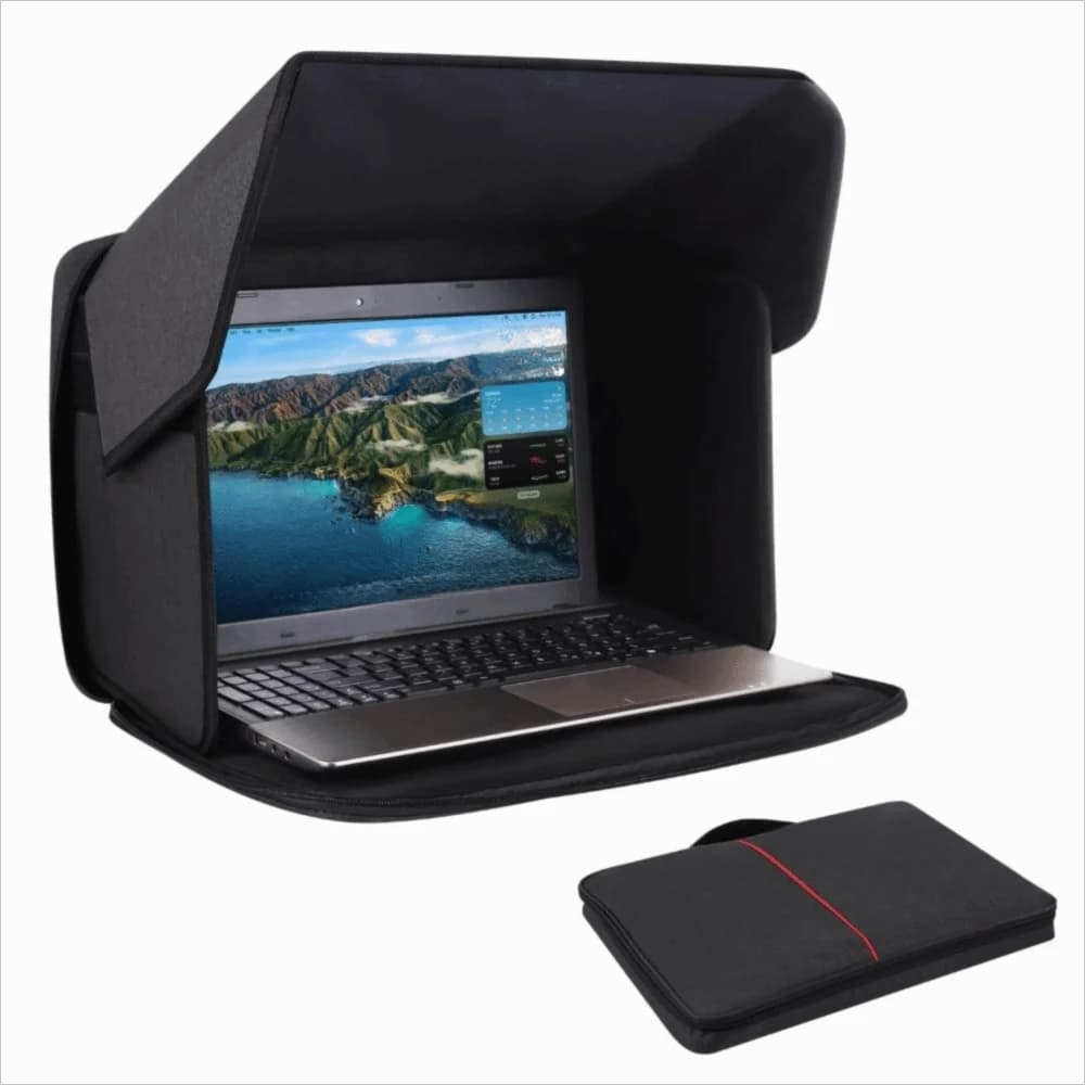 Nuovo parasole pieghevole per laptop da 12-16 pollici Cappuccio per schermo privacy portatile Borsa parasole per laptop multifunzionale che lavora all'esterno