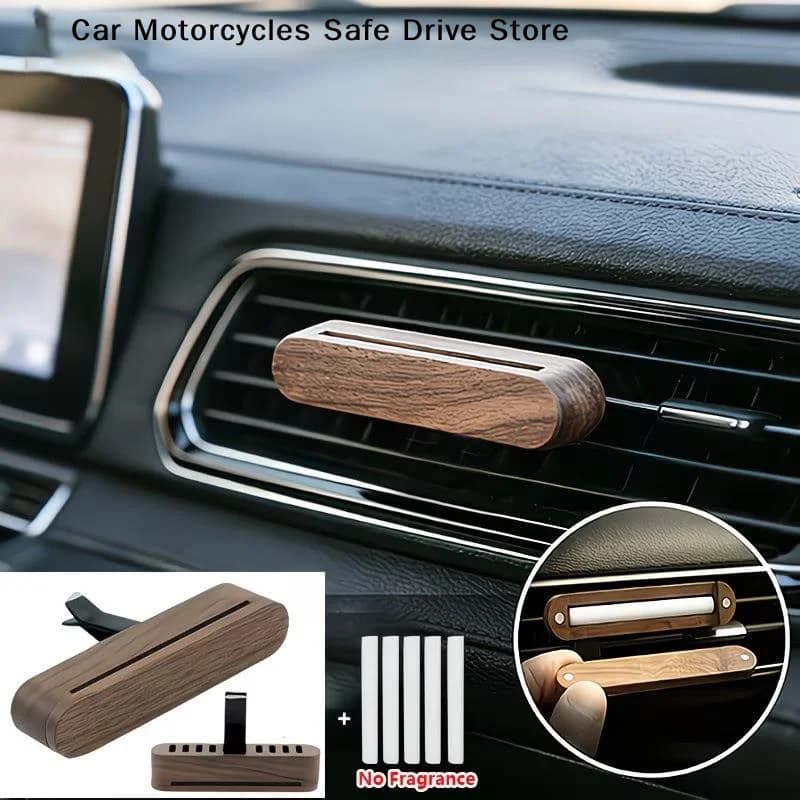 【M】Wood Car Air Vent Diffuser Refillable, Car Fragrance Clip Diffuser, Car Aromatherapy Diffuser Long-Lasting Home Fragrance