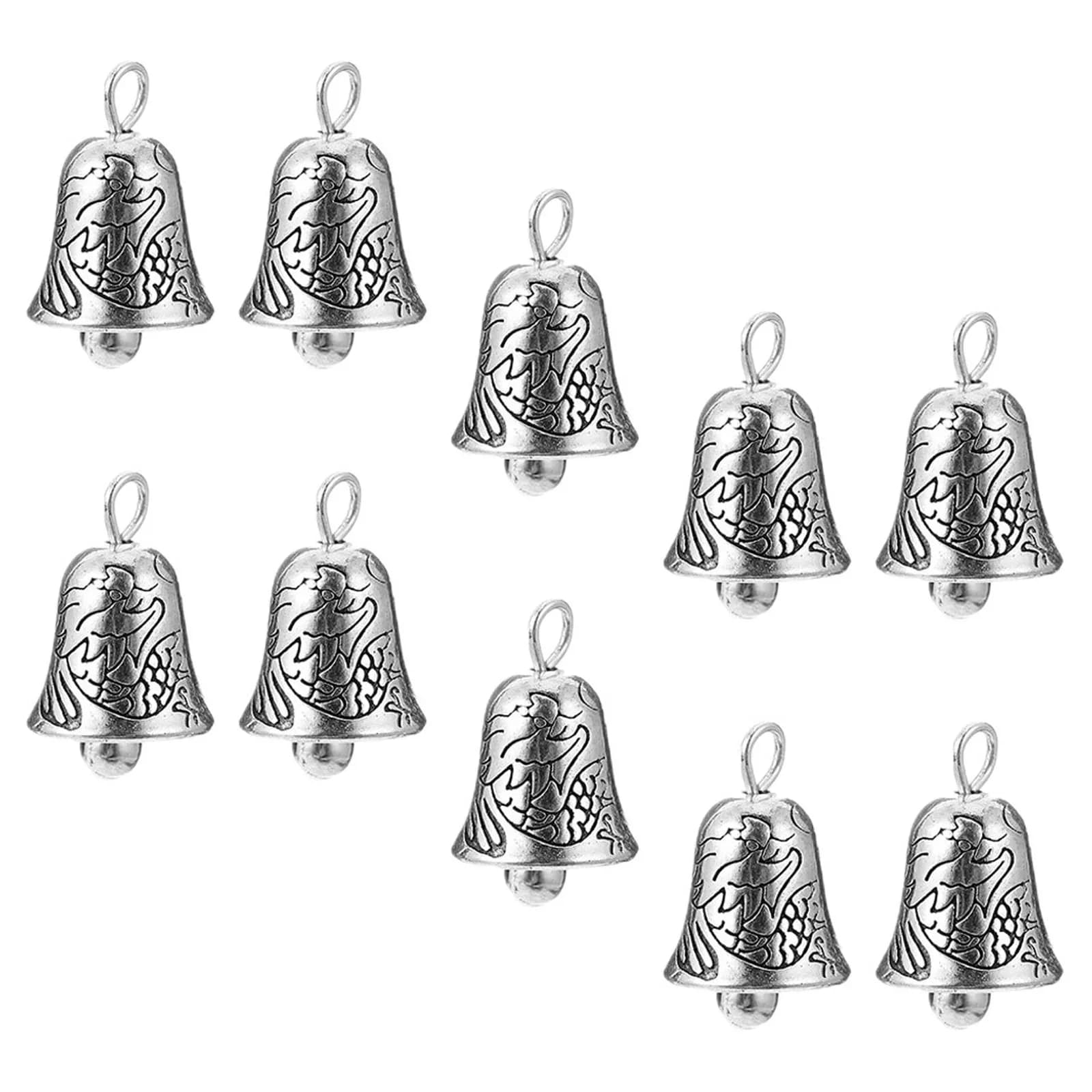 10 Pieces Small Pendants in Alloy Bell, Mini Bells for Creation Facial Jewelry, Bracelets, Necklaces, Charms, Craft Decorations