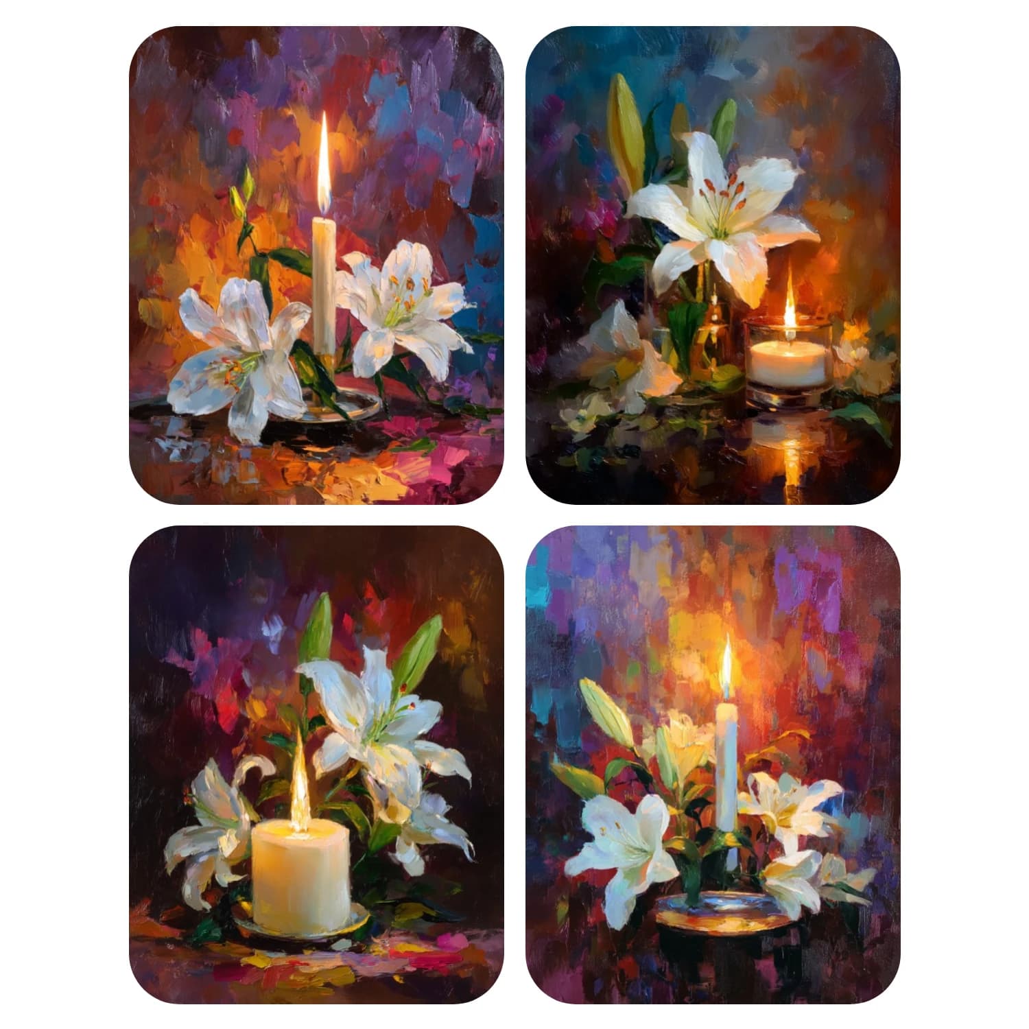 Hand Paint Candlestick lily Painting By Numbers Kit DIY Acrylic Artwork Canvas Art Gift Home