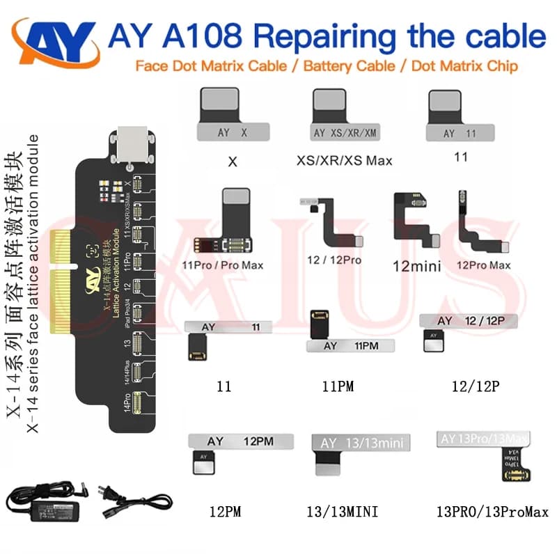 AY A108 Dot Matrix Repair Cable IPhone X/XR/XS/11/12/13/14 Pro Max Mini Dot Projector leggi scrivi Dot Matrix Face ID Repair Flex
