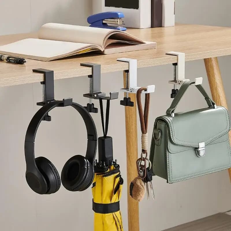 Adjustable Headphone Hook Stand Collapsible Aluminum Design Space Saving Desktop