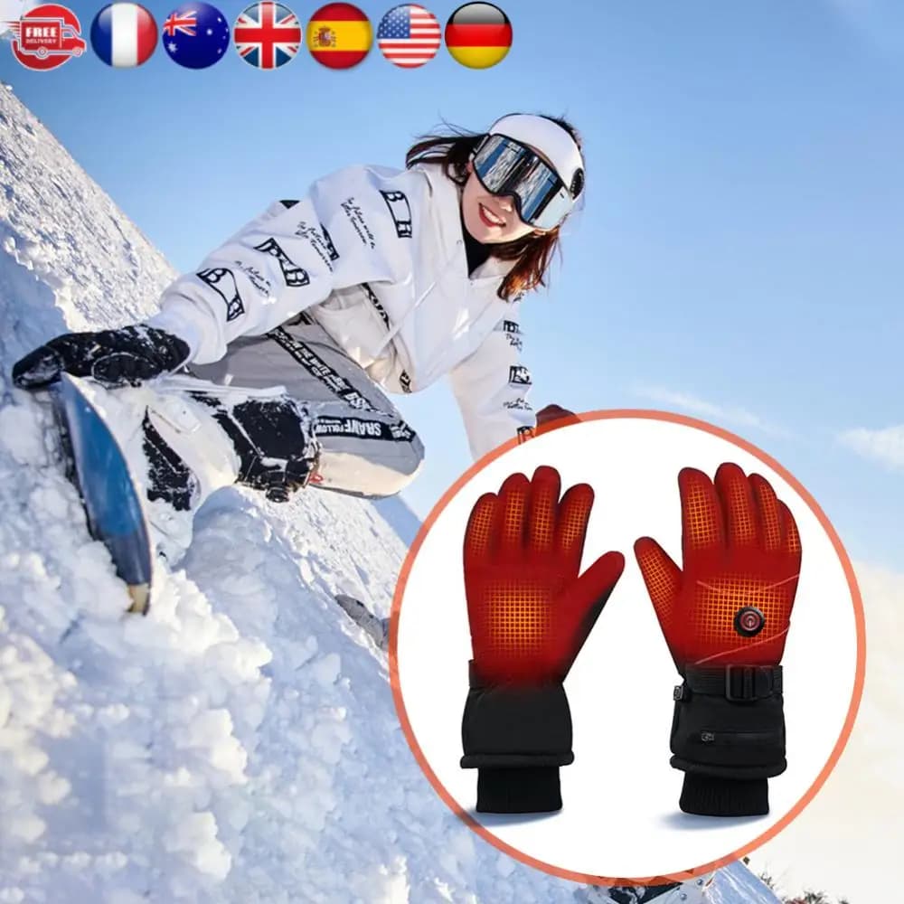 Guanti riscaldati scaldamani riscaldati elettrici con spina CC Guanti da moto riscaldati Guanti termici riscaldanti touch screen per donna uomo