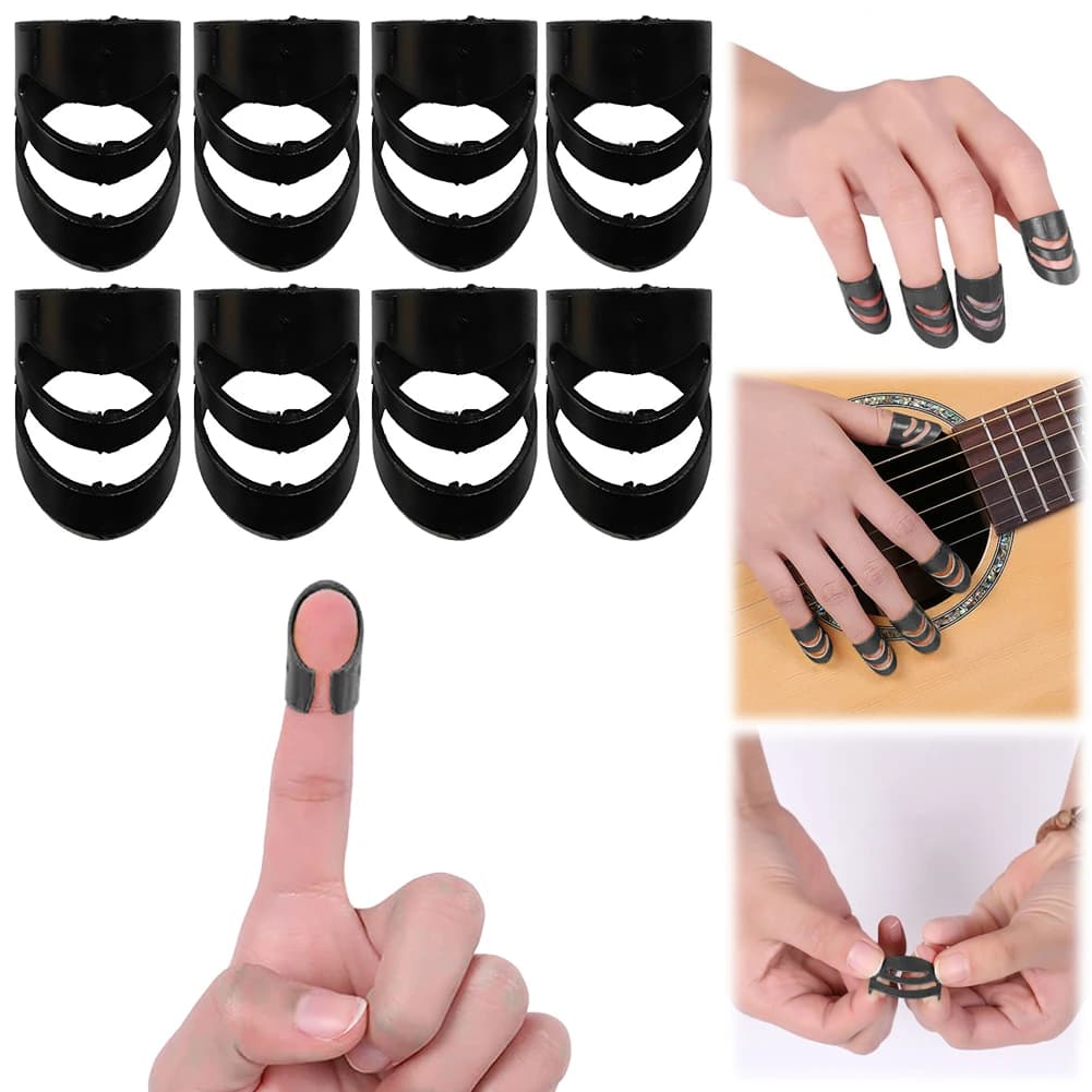 Set di 8 Plettri per Dita S M L XL, Copridita per Strumenti a Corda, per Chitarra Acustica ed Elettrica