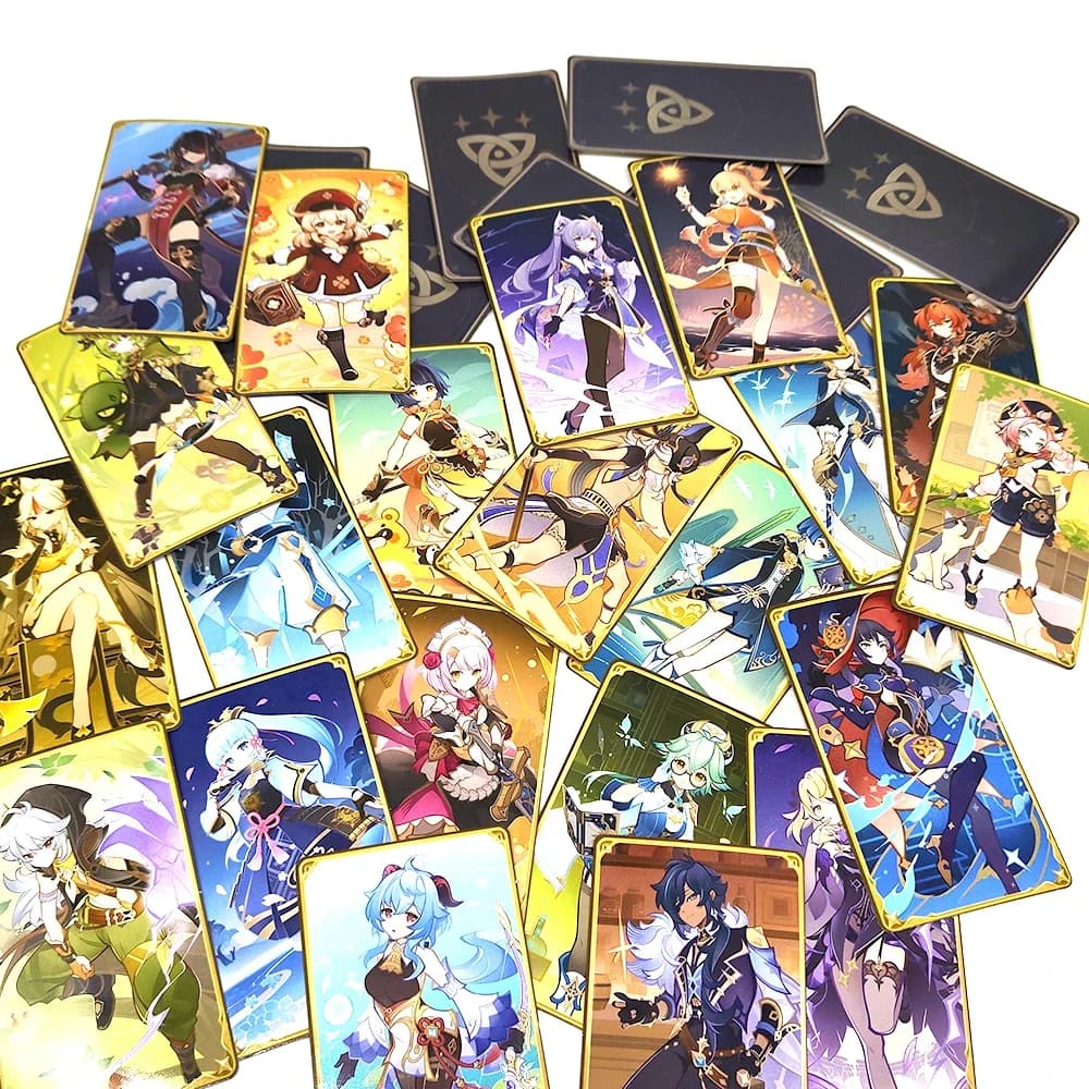 29 Pezzi Gioco Caldo Impact Genius Invokation TCG Diluc Klee Ganyu Collei Keqing Mona Noelle Carte Personaggi per Ventole Regalo