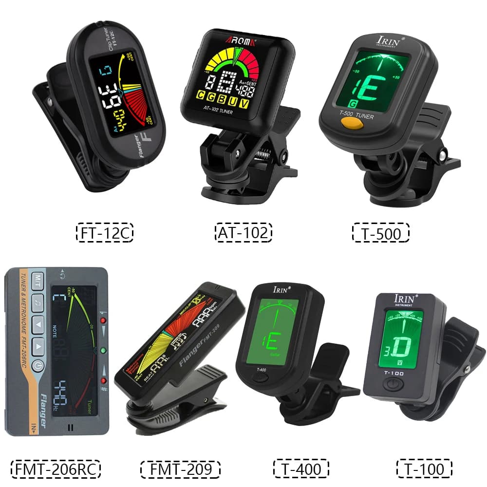 Aroma Tuner bass guitar Ukulele universal violin LCD display tuner AT-102 FT-12C T-500 T-400 Mini size parts for portable beginners