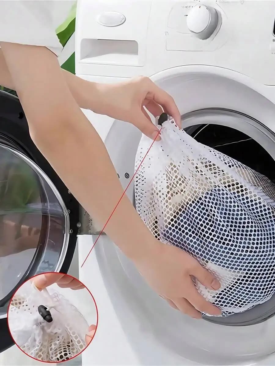 Drawstring Mesh Laundry Bag For Underwear Clothes Washing Machine Organizer