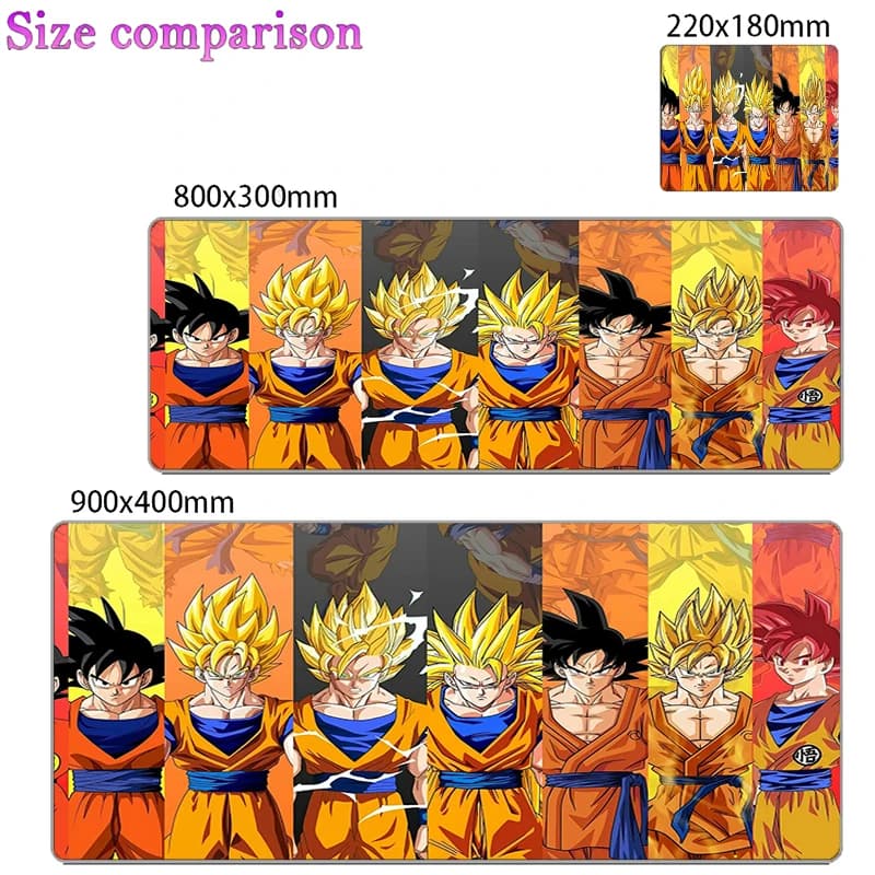 Tappetino per mouse grande DBZ Dragon Ball Z per PC, ad alta velocità, per giocatori e-sport, 800x300, tappetino per tastiera e computer portatile, tappetino da scrivania XXL.