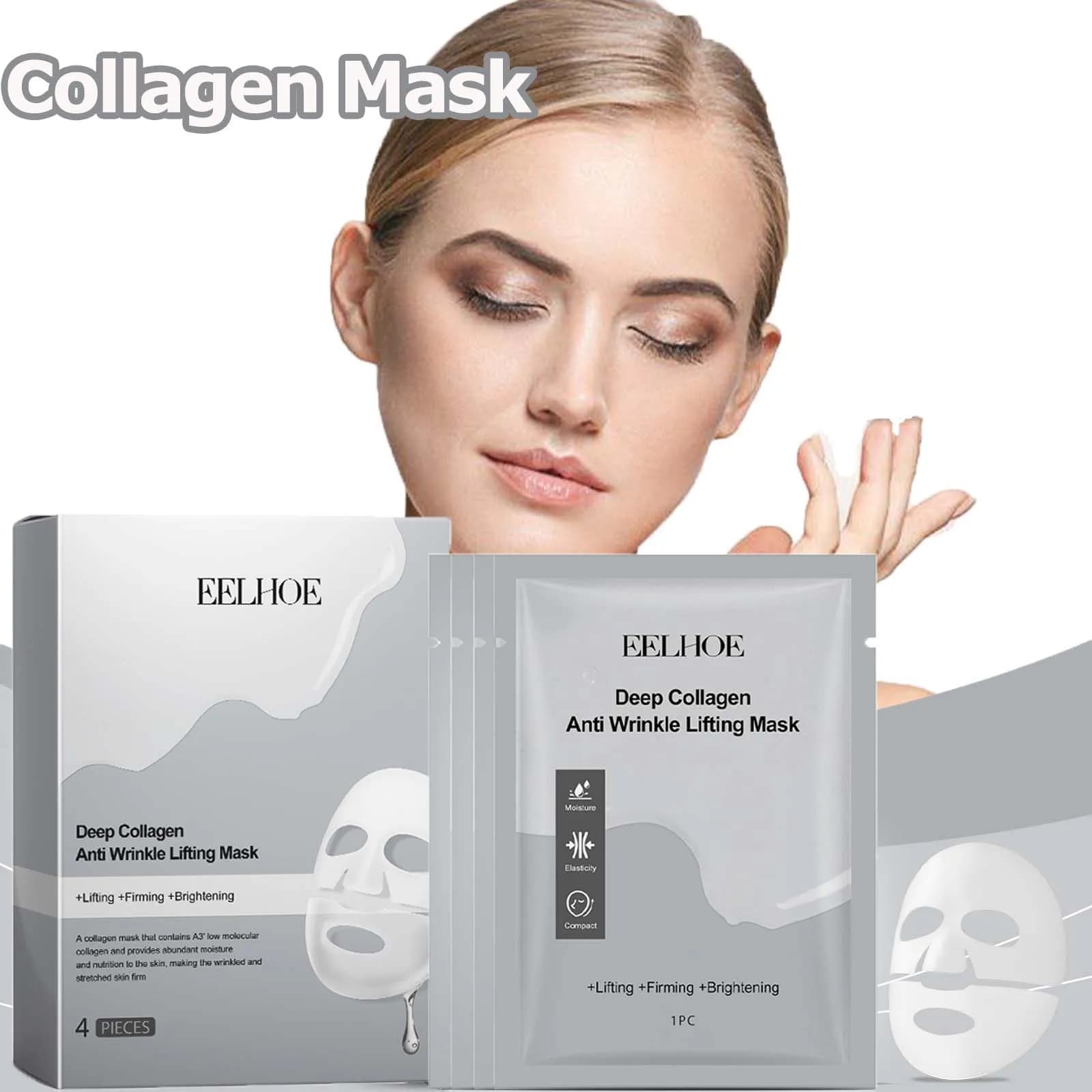 Maschera per il viso alla nicotinamide Collagene profondo Antirughe Lift Pelle compatta Idratante Liscio Schiarente Cura della pelle Maschera al collagene per il viso
