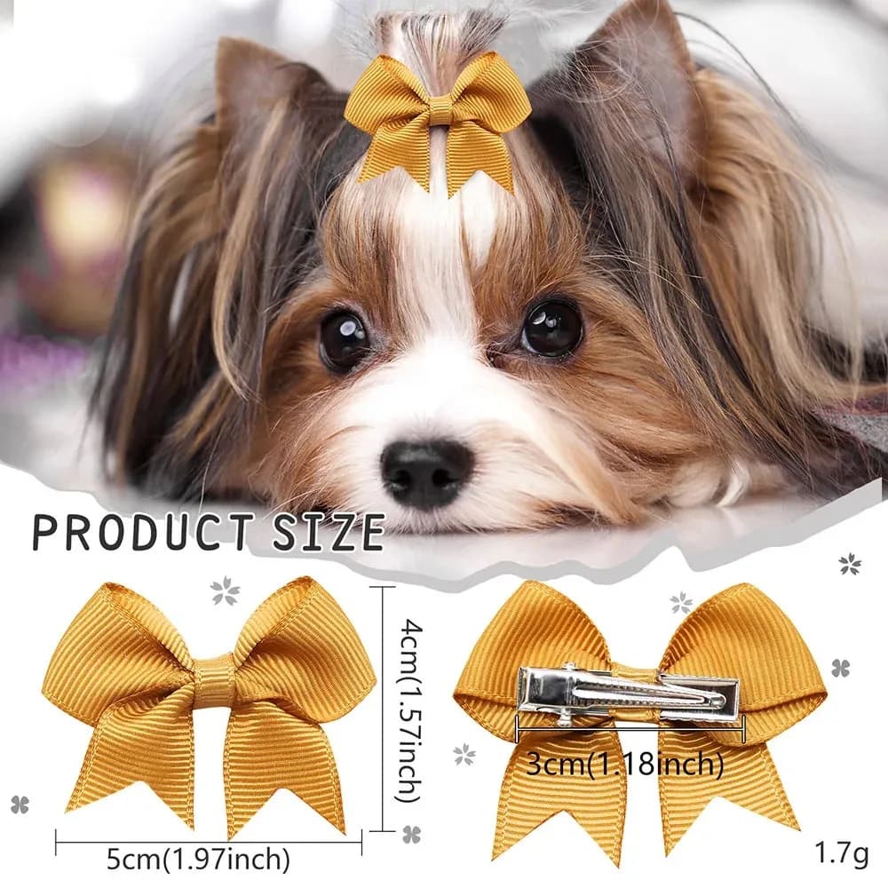 6PCS Solido Archi Fermagli per capelli per cani Pet Bowknot Doggly Prodotti per la toelettatura dei capelli per cuccioli Gattino Cane Barrette per capelli Accessori per animali domestici