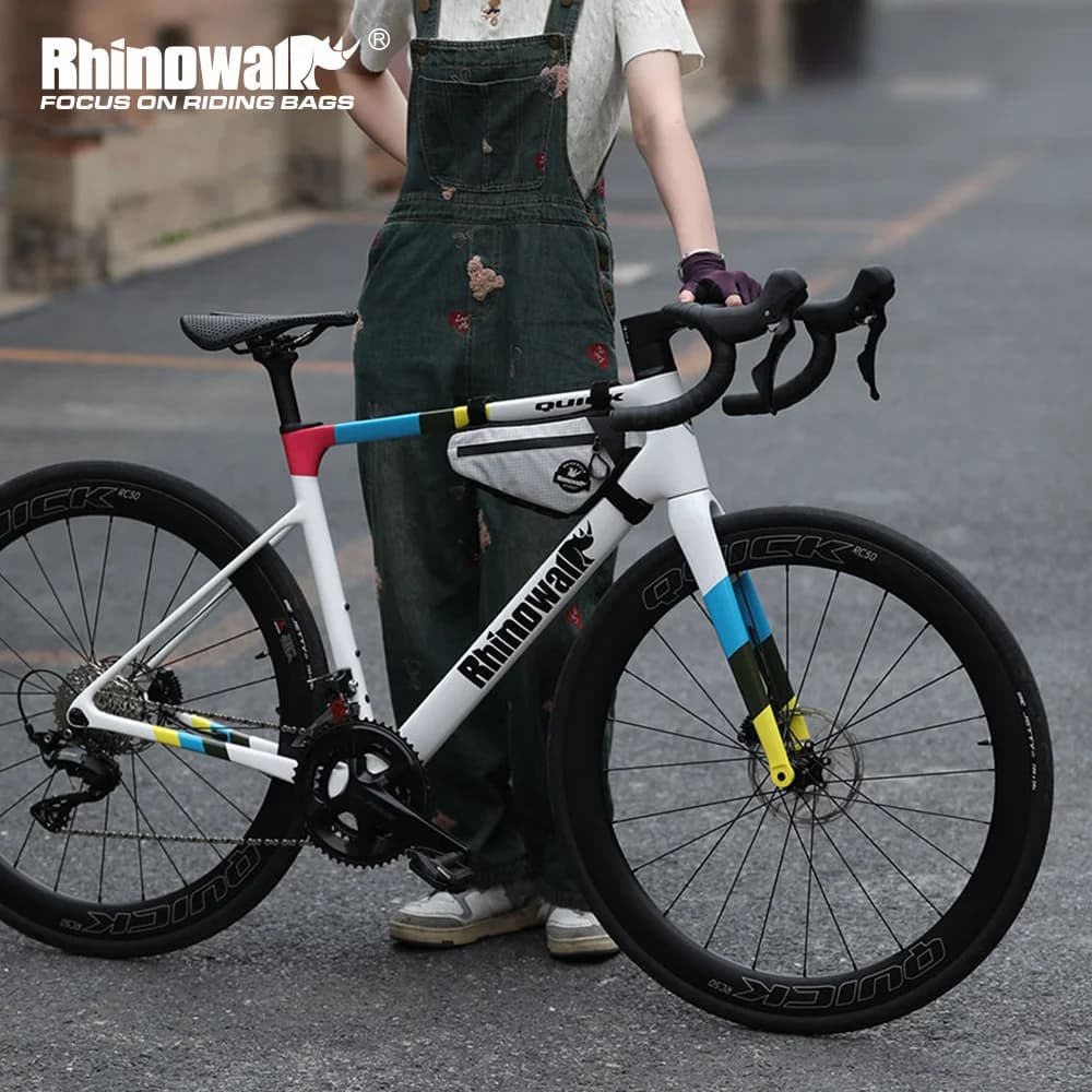 Rhinowalk Borsa per tubo per telaio bici Borsa per bicicletta resistente all'acqua sotto il tubo Triangolo per accessori per ciclismo per deposito bici da strada MTB