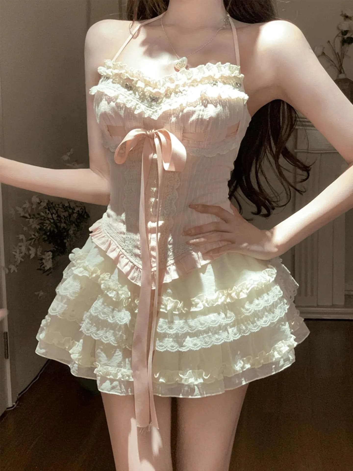 Set Gonna e Top XZY Sweet Princ, Completo Estivo da Donna Taglie Forti con Top Annodato
