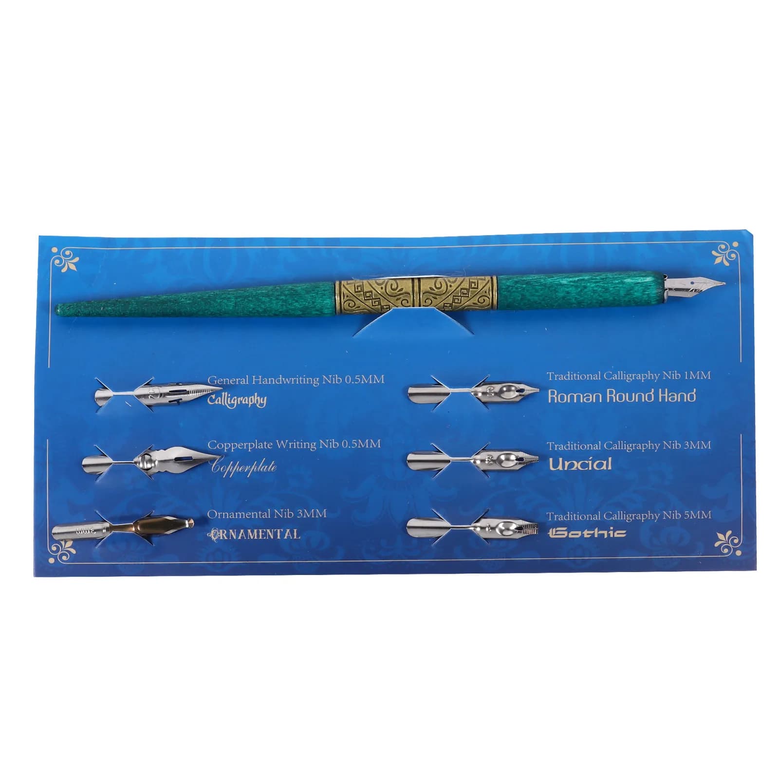 1Set Classic Dip Pen Set Style Wood Handle Calligraphy Pen Kit Smooth Surface Ergonomic Design for English Calligraphy