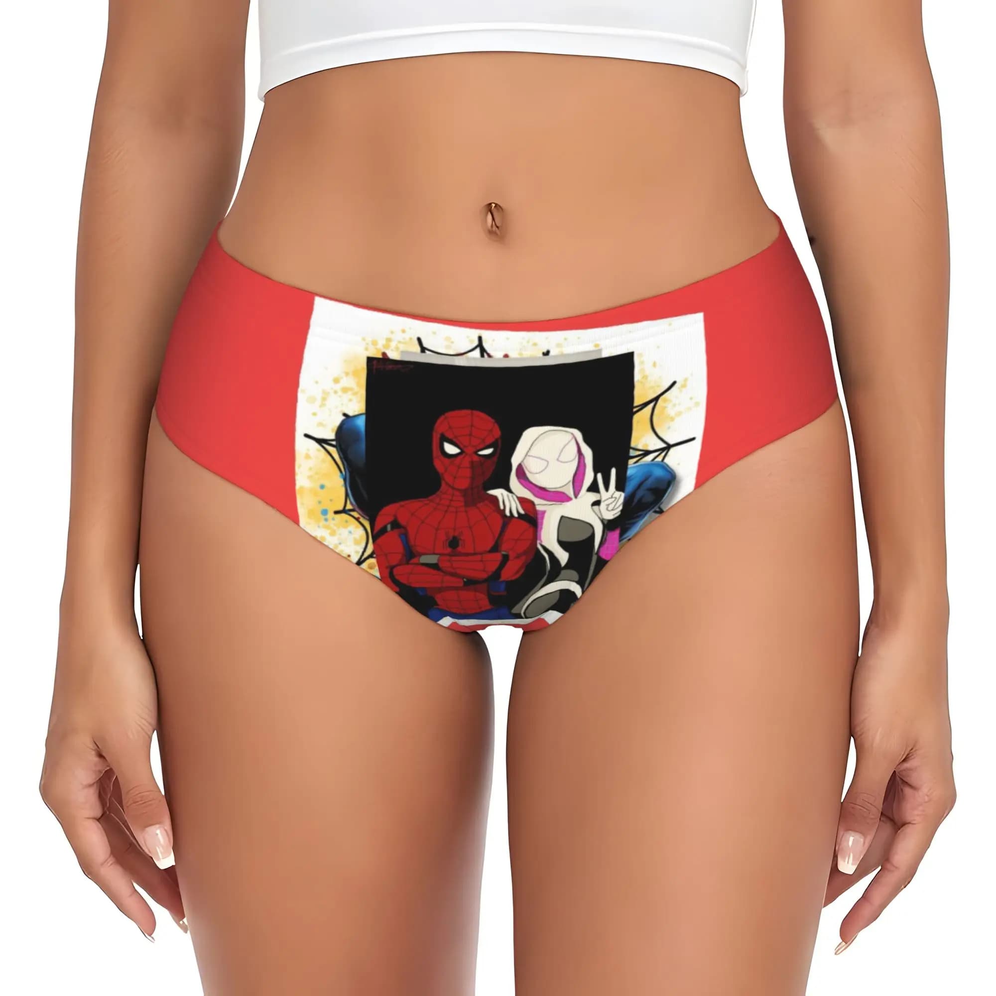 Slip Personalizzati G-Gwen Stacy S-Spiderman, Mutandine Comode da Donna con Tema Supereroi