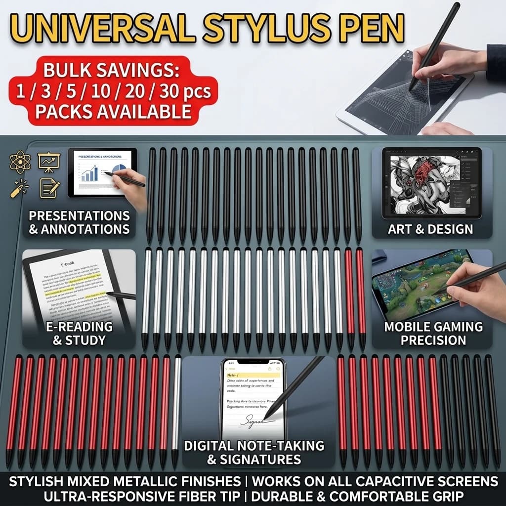 Penna stilo universale da 2 pezzi per Android IOS Touch Screen Penna capacitiva Tablet Penna touch per telefono cellulare per iPad iPhone Samsung
