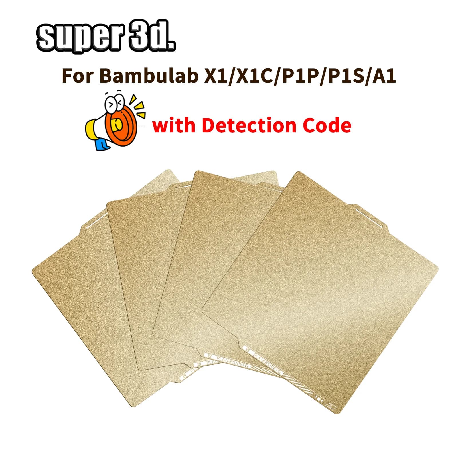 Piastra di stampa PEI testurizzata con codice QR per Bambu Lab X1/P1P/P1S, piastra di stampa H2D in acciaio armonico PEI per accessori Bambu Lab A1