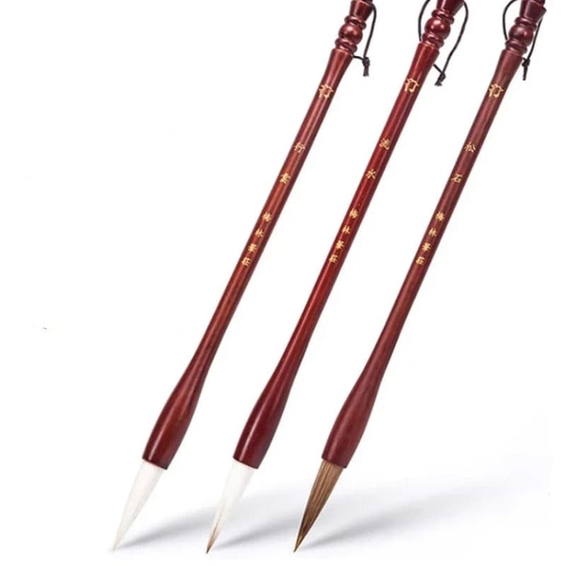 Weasel Woolen Hair Chinese Writing Brush Set Regular Official Script Calligraphy Brush Ink Watercolor Painting Brush Tinta China