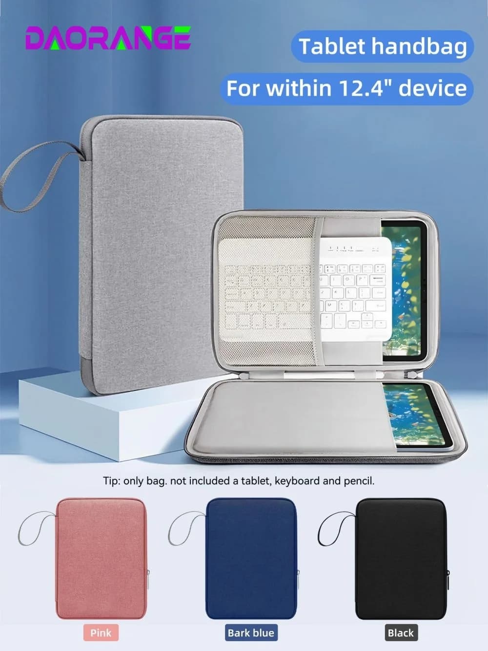 Borsa per laptop 2024 iPad Air 11 M2 Borsa per tablet Borsa per iPad Pro 11/13m4 Borsa da viaggio protettiva imbottita per tablet da 9-13 pollici