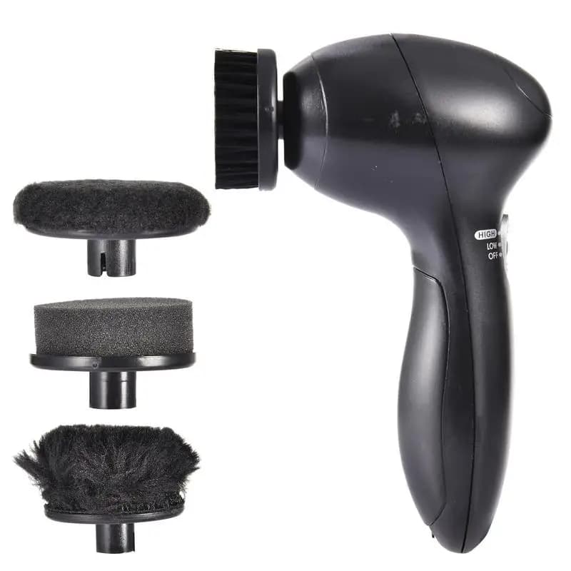 Spazzole per Scrubber per scarpe lucidatrice per scarpe portatile strumenti per la pulizia della casa 4 testine per spazzole multiuso Brighten Brush Shine Leather Care
