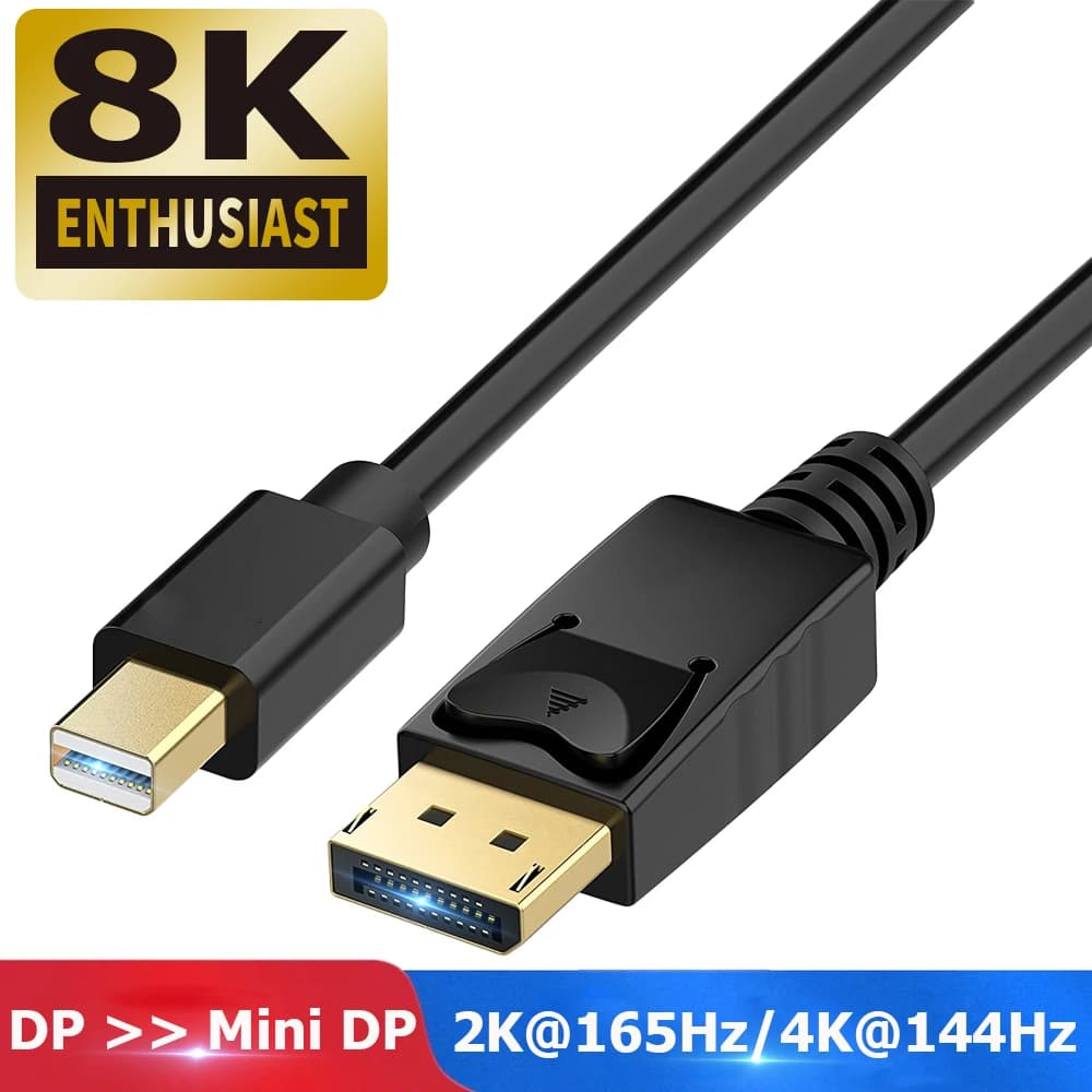Mini DisplayPort 8K DP1.4 Mini DP cable with 8K 60Hz bidirectional transmission for MacBook Air Monitor