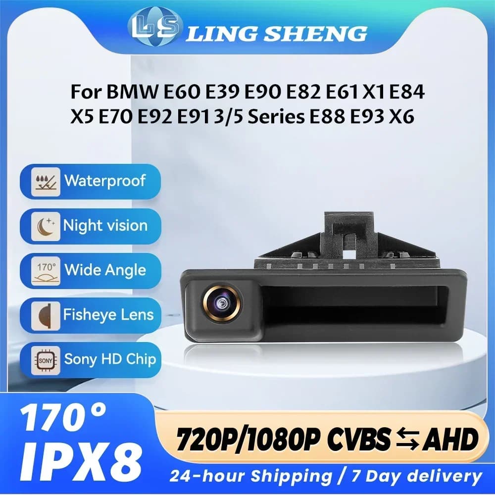 AHD 720P Vehicle Car Reverse Backup Trunk Handle Camera For BMW E60 E39 E90 E82 E61 X1 E84 X5 X6 E70 E92 E91 3/5 Series E88 E93