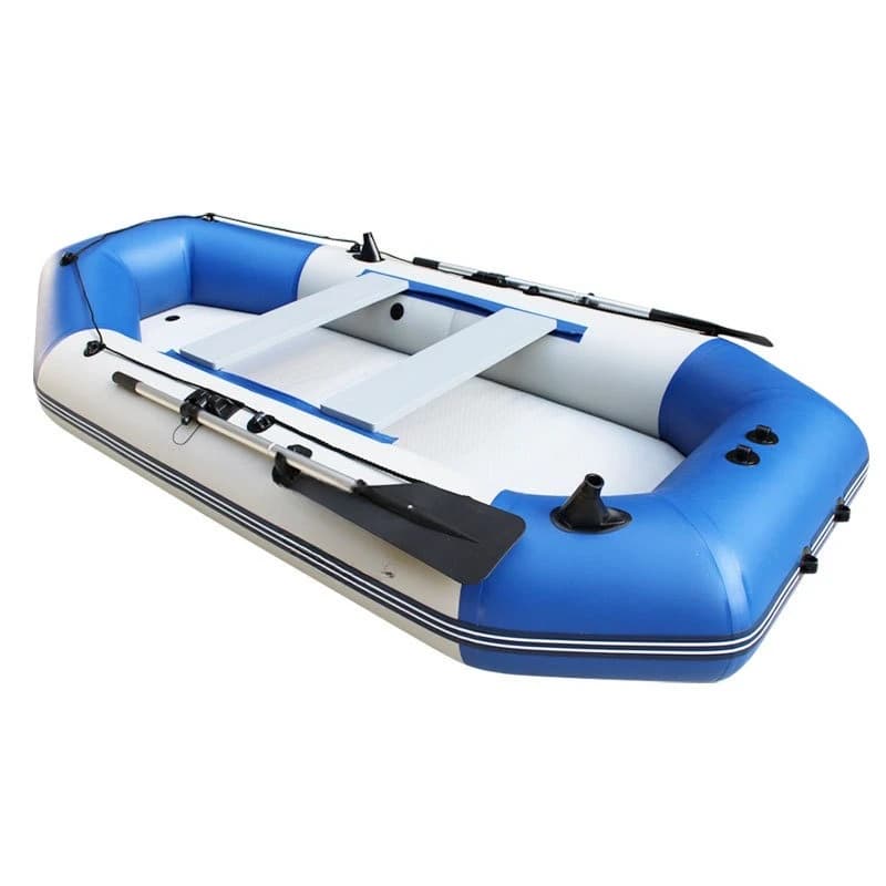 Gommone a doppio strato rinforzato resistente all'usura, kayak gonfiabile con rete per la pesca.