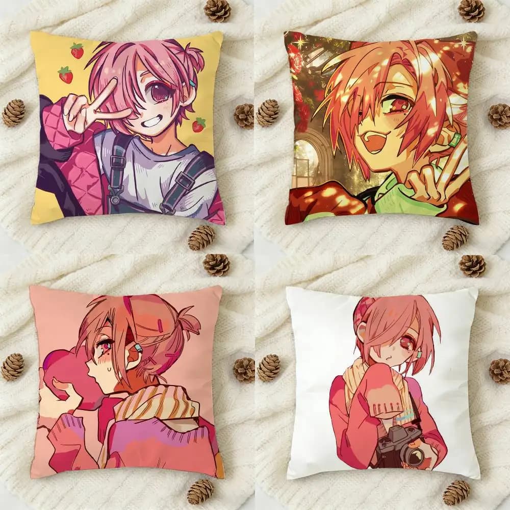 Fodera per cuscino decorativa quadrata stampata su entrambi i lati Anime Tbhk Cute Mitsuba per divano, soggiorno, decorazioni per la casa
