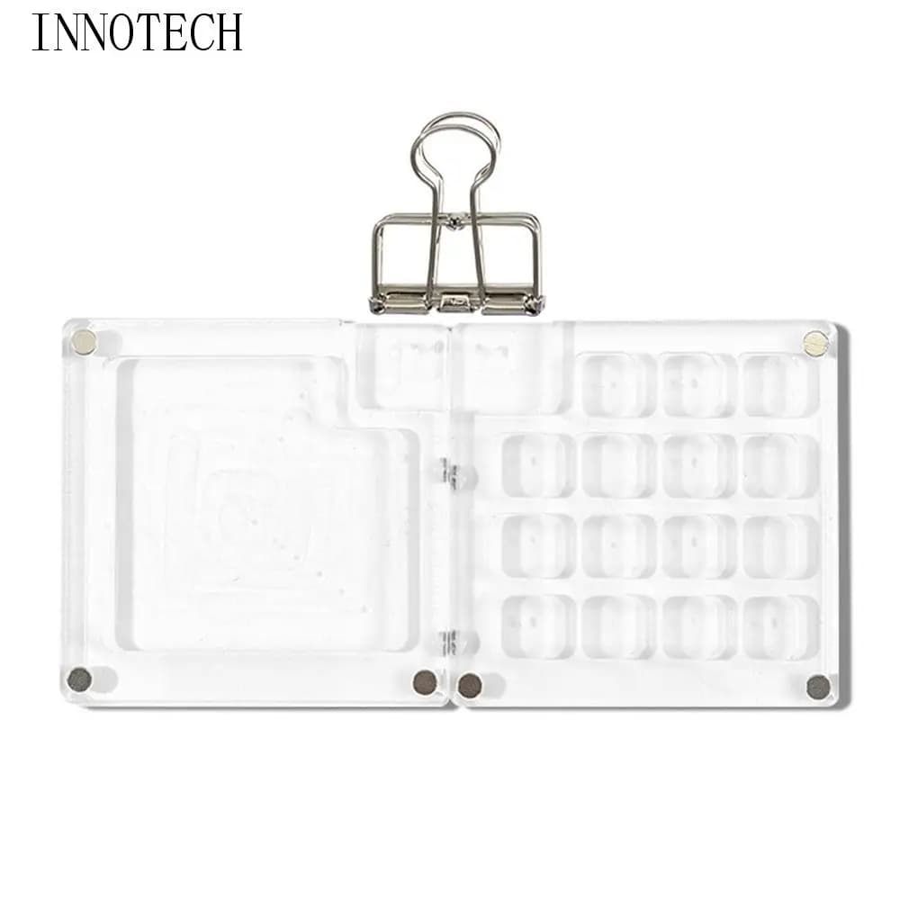 Portable Acrylic Watercolor Paint Palette Quicksand Magnetic Paint Pigment Box Mini Foldable Empty Paint Box Outdoor