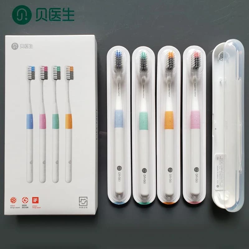 Original DR.BEI toothbrush for family package with travel box Portable colorful brush for soft hair for vacation