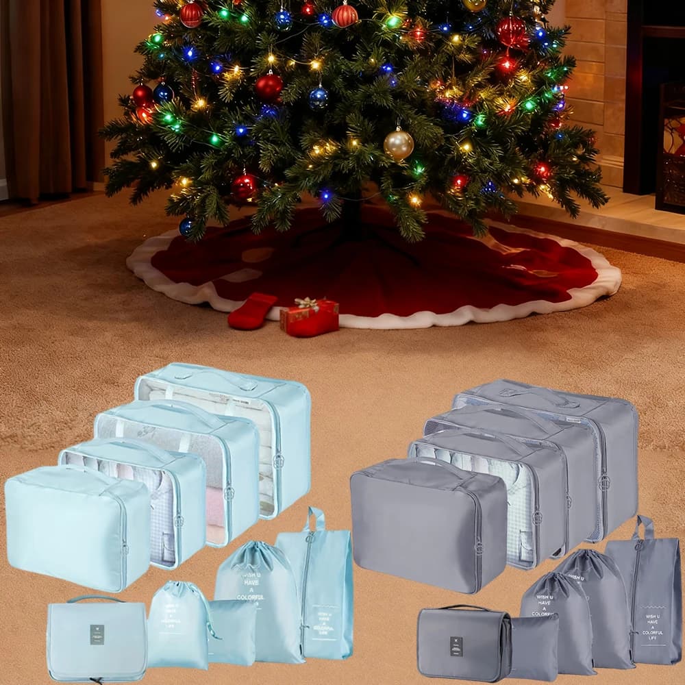9pcs/Set Packing Cubes for Suitcase, Travel Packing Cubes Travel Luggage Packing Organizers Waterproof Travel Compression Bag