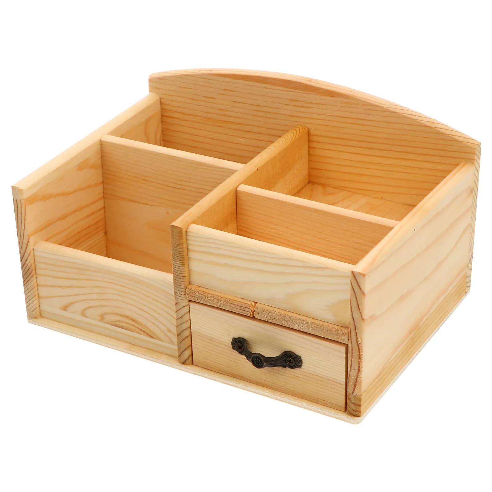 Organizer da Scrivania in Legno con Cassetto, Contenitore Fai-da-Te per Oggetti Vari, Porta Gioielli per Scrivania, Ufficio, Camera da Letto